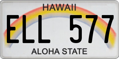 HI license plate ELL577