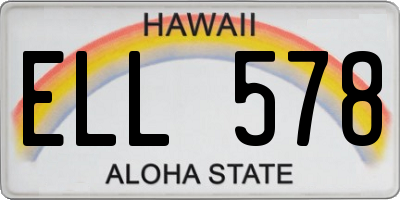 HI license plate ELL578