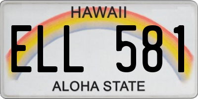 HI license plate ELL581