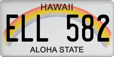 HI license plate ELL582