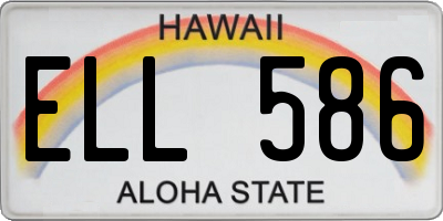 HI license plate ELL586