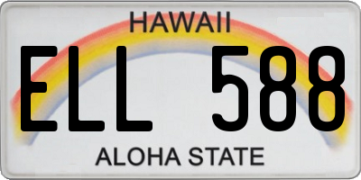 HI license plate ELL588