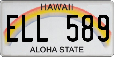 HI license plate ELL589