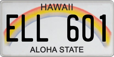 HI license plate ELL601