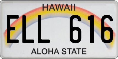 HI license plate ELL616