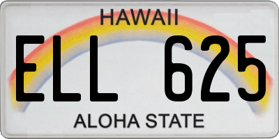 HI license plate ELL625