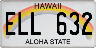 HI license plate ELL632