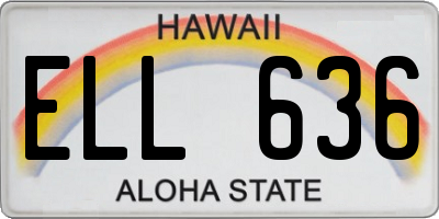 HI license plate ELL636