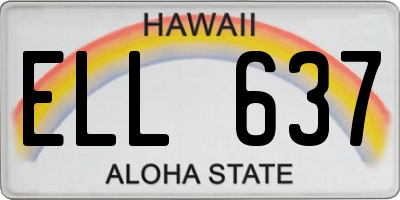 HI license plate ELL637