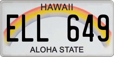 HI license plate ELL649