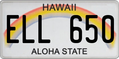 HI license plate ELL650