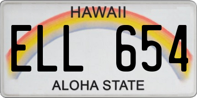 HI license plate ELL654