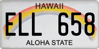 HI license plate ELL658
