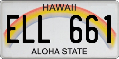 HI license plate ELL661