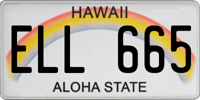 HI license plate ELL665