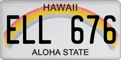 HI license plate ELL676
