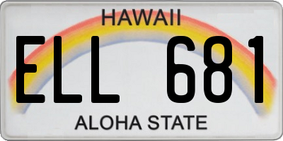 HI license plate ELL681