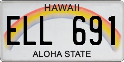 HI license plate ELL691