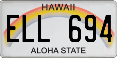 HI license plate ELL694