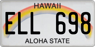 HI license plate ELL698