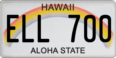HI license plate ELL700