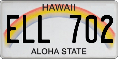 HI license plate ELL702