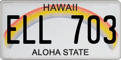 HI license plate ELL703