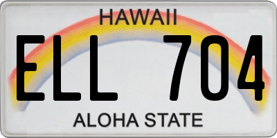 HI license plate ELL704