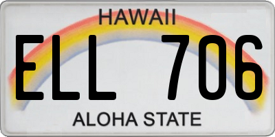 HI license plate ELL706