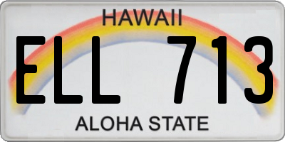 HI license plate ELL713