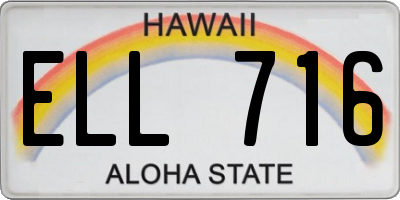 HI license plate ELL716