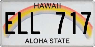 HI license plate ELL717