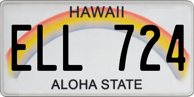 HI license plate ELL724