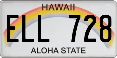 HI license plate ELL728