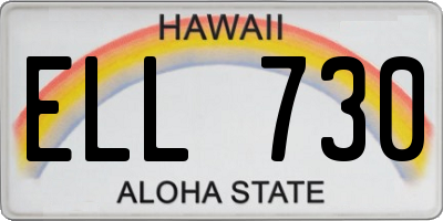 HI license plate ELL730