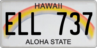 HI license plate ELL737