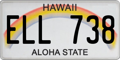HI license plate ELL738