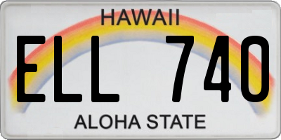 HI license plate ELL740