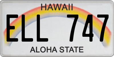 HI license plate ELL747