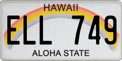 HI license plate ELL749