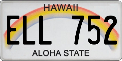 HI license plate ELL752