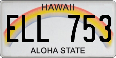 HI license plate ELL753