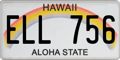 HI license plate ELL756