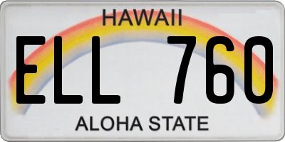 HI license plate ELL760