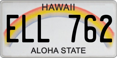 HI license plate ELL762