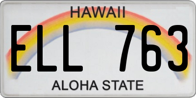 HI license plate ELL763