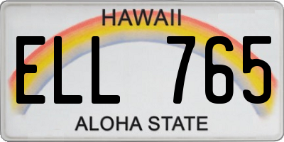 HI license plate ELL765