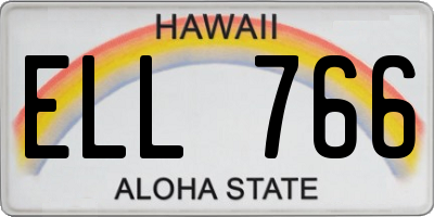 HI license plate ELL766