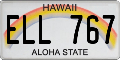 HI license plate ELL767