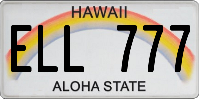 HI license plate ELL777